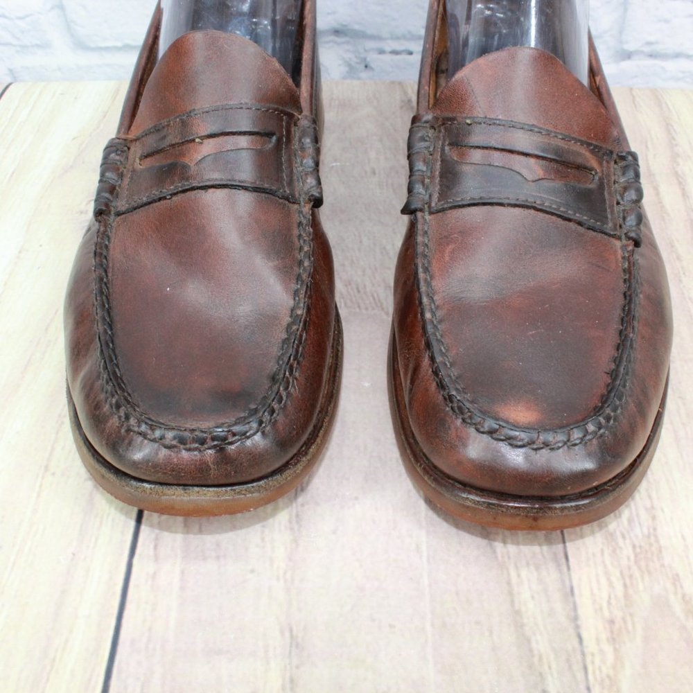 TIMBERLAND Brown Leather Round Toe Slip On Penny Loafer Shoes Size 10 M - Picture 5 of 9